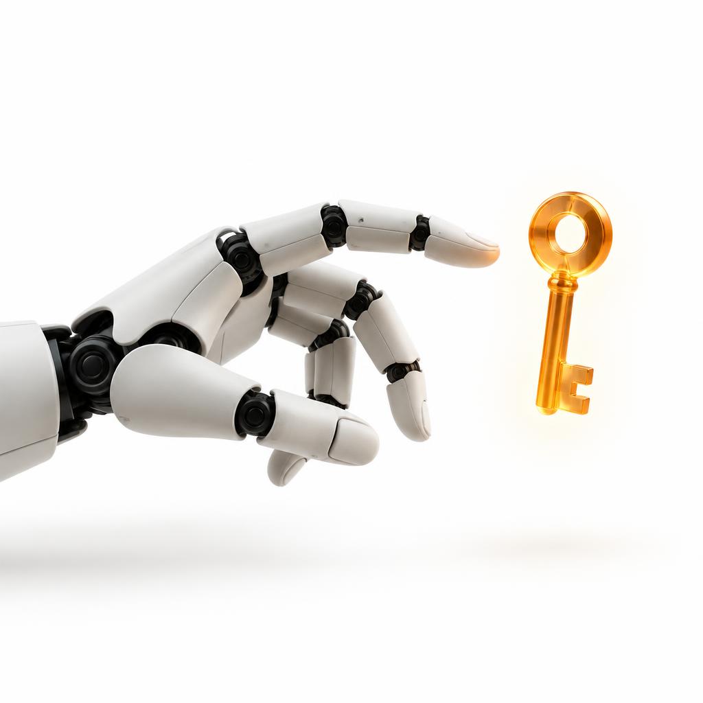Robot hand receiving approval to act